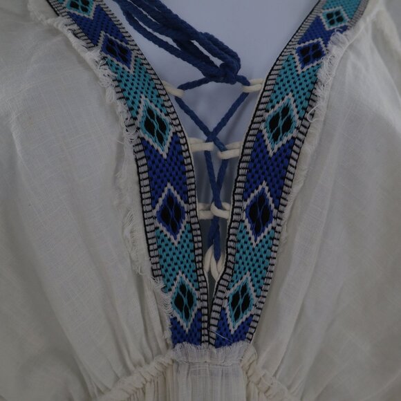 Z&L Maxi Dress Womens S Ivory Granola Girl Boho Bohemian Hippie Festival Resort - Picture 2 of 16